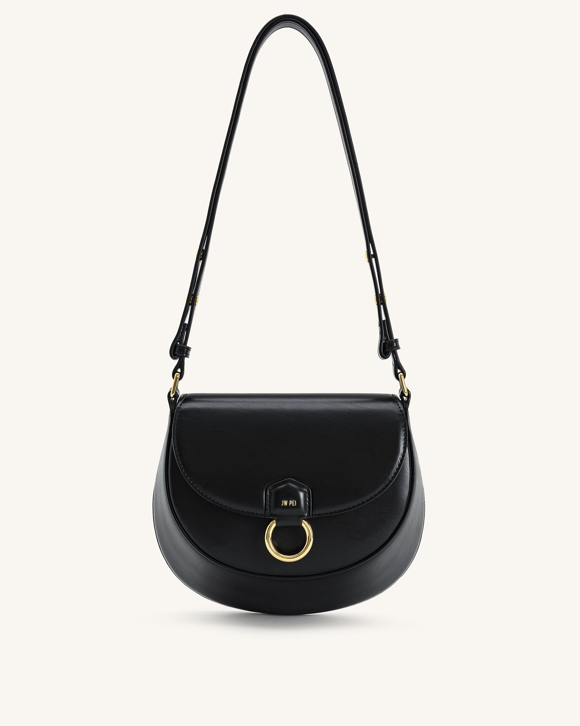 JW PEI Diana Ring Flap Saddle Bag Black