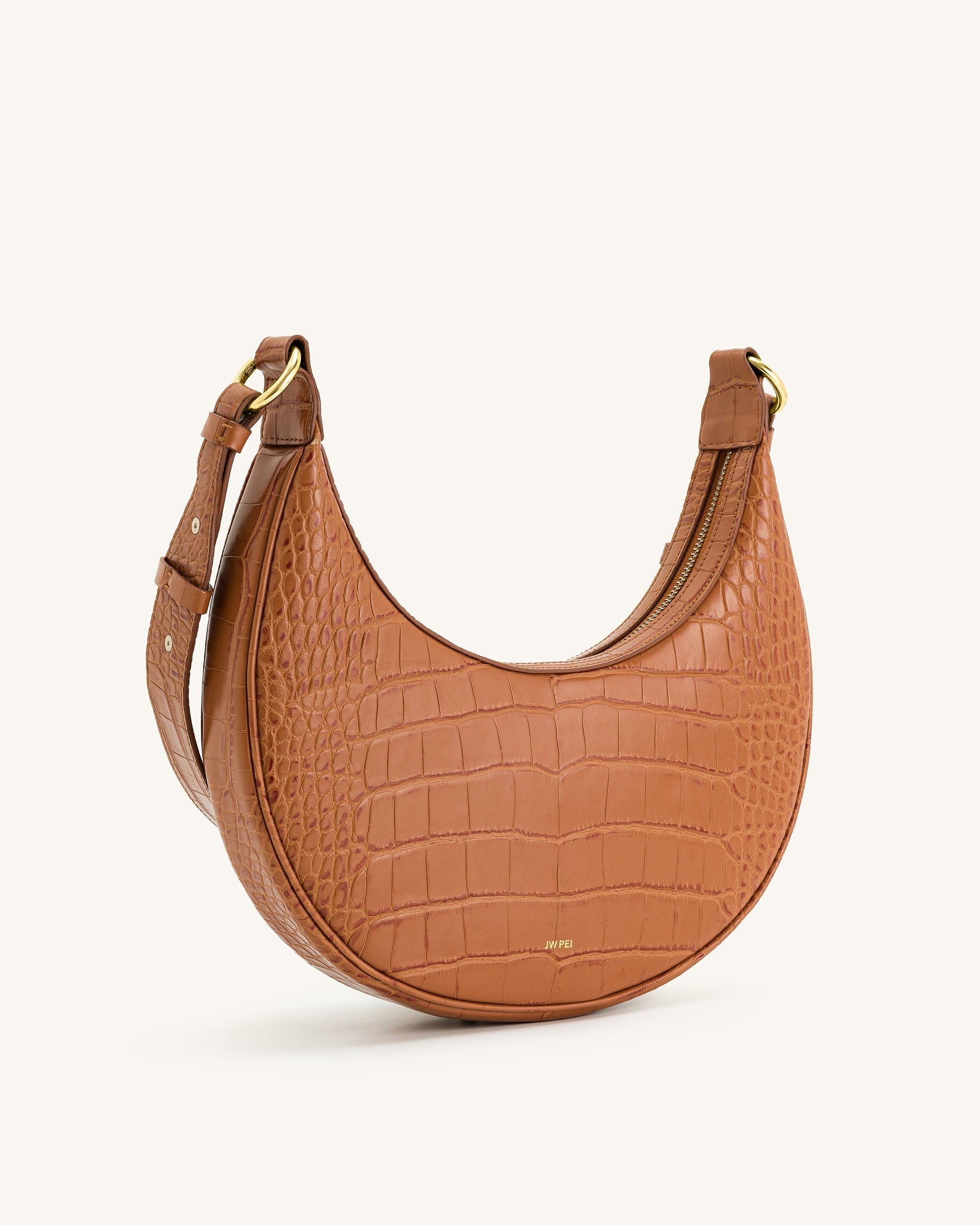 JW PEI Carly Saddle Bag Acorn Brown Croc
