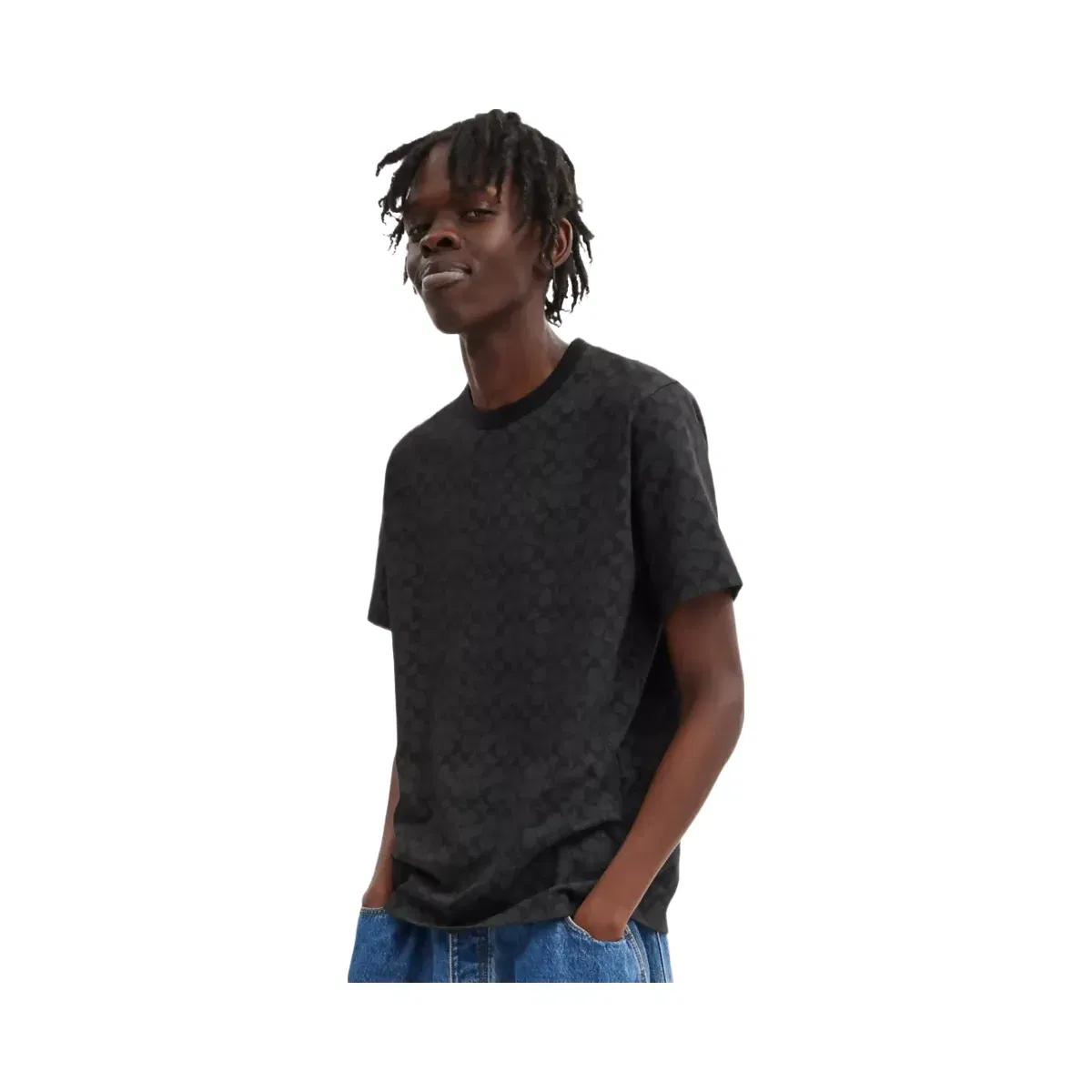 Coach Signature T-Shirt In Organic Cotton in Charcoal Signature