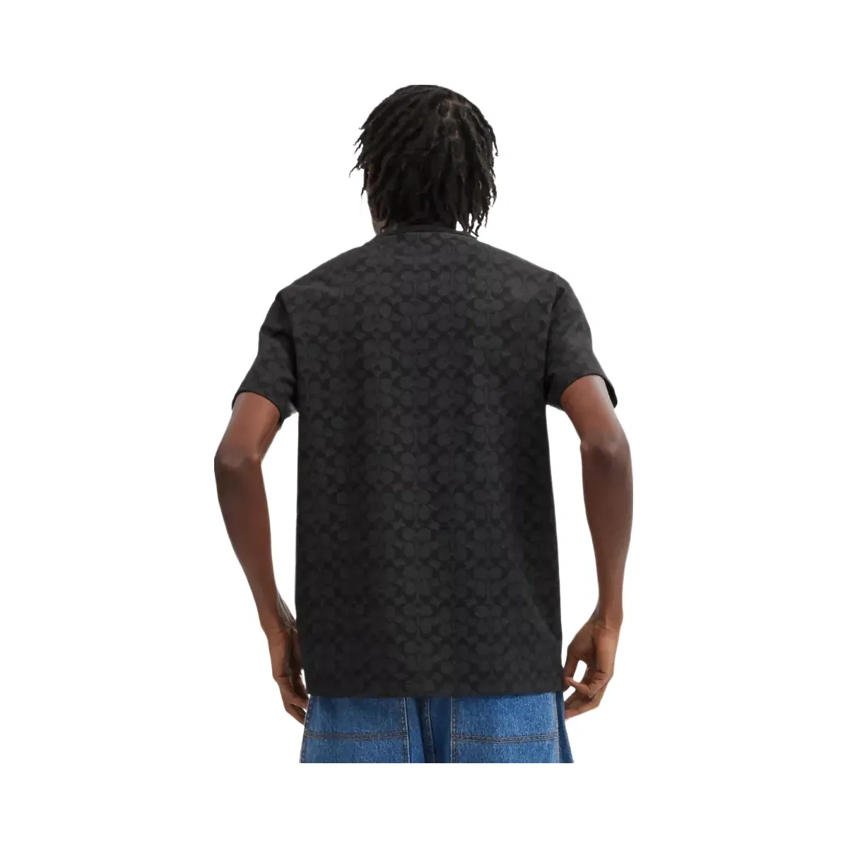 Coach Signature T-Shirt In Organic Cotton in Charcoal Signature