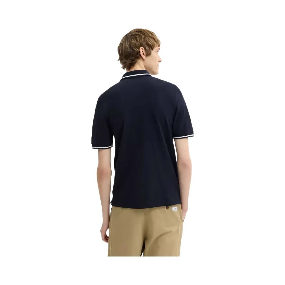 Coach Signature Trim Polo In Organic Cotton in Navy