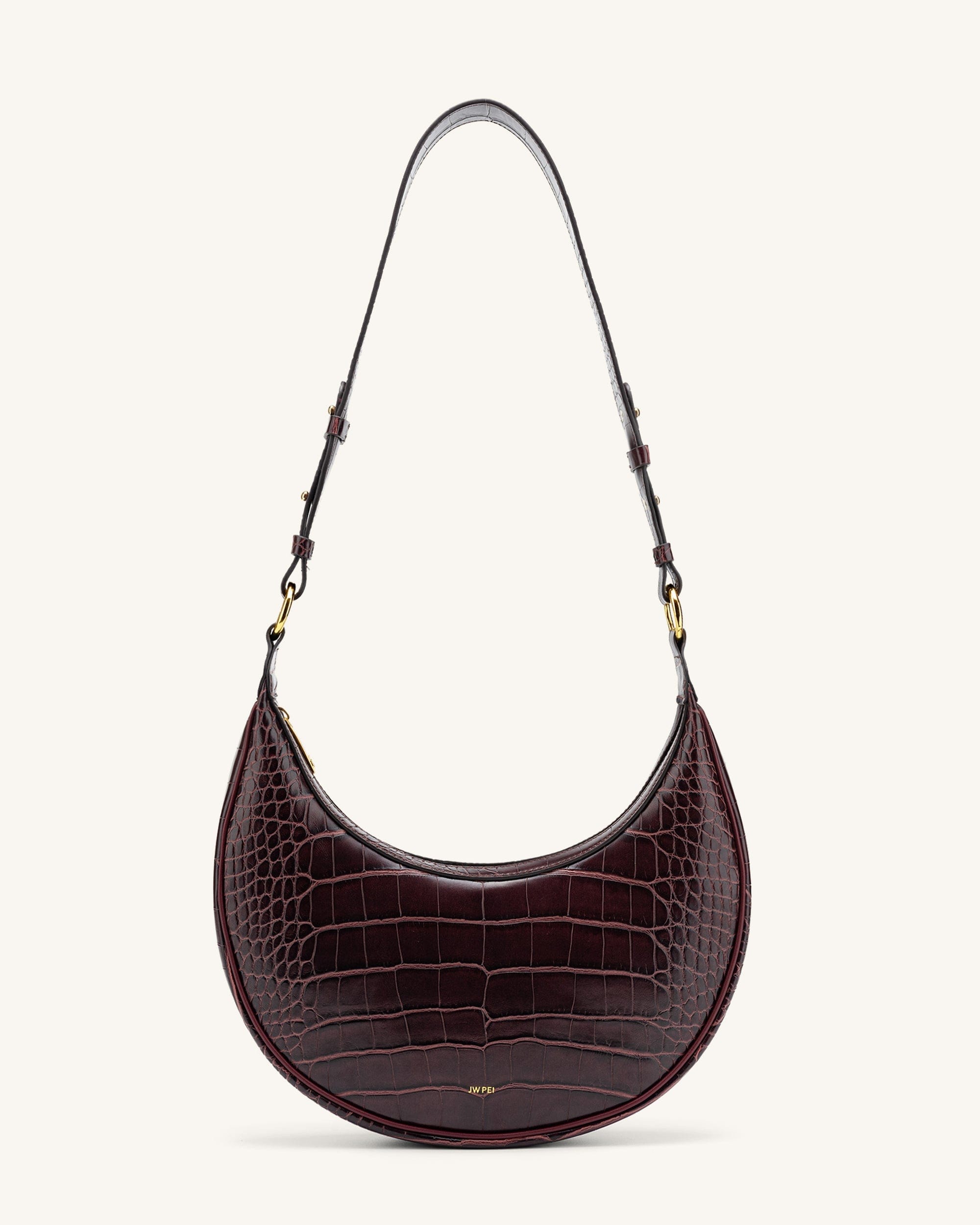 JW PEI Carly Saddle Bag Brown Croc