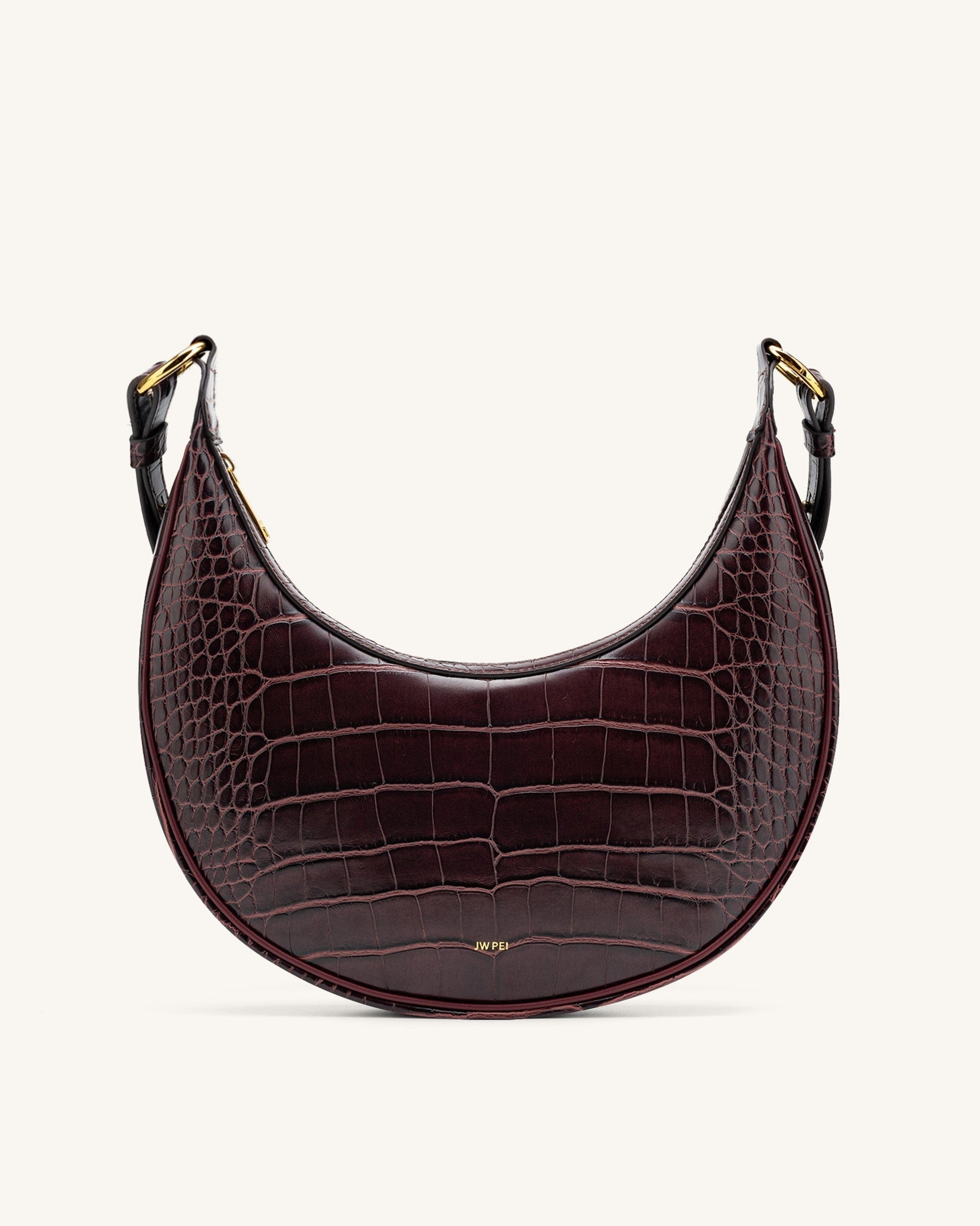JW PEI Carly Saddle Bag Brown Croc