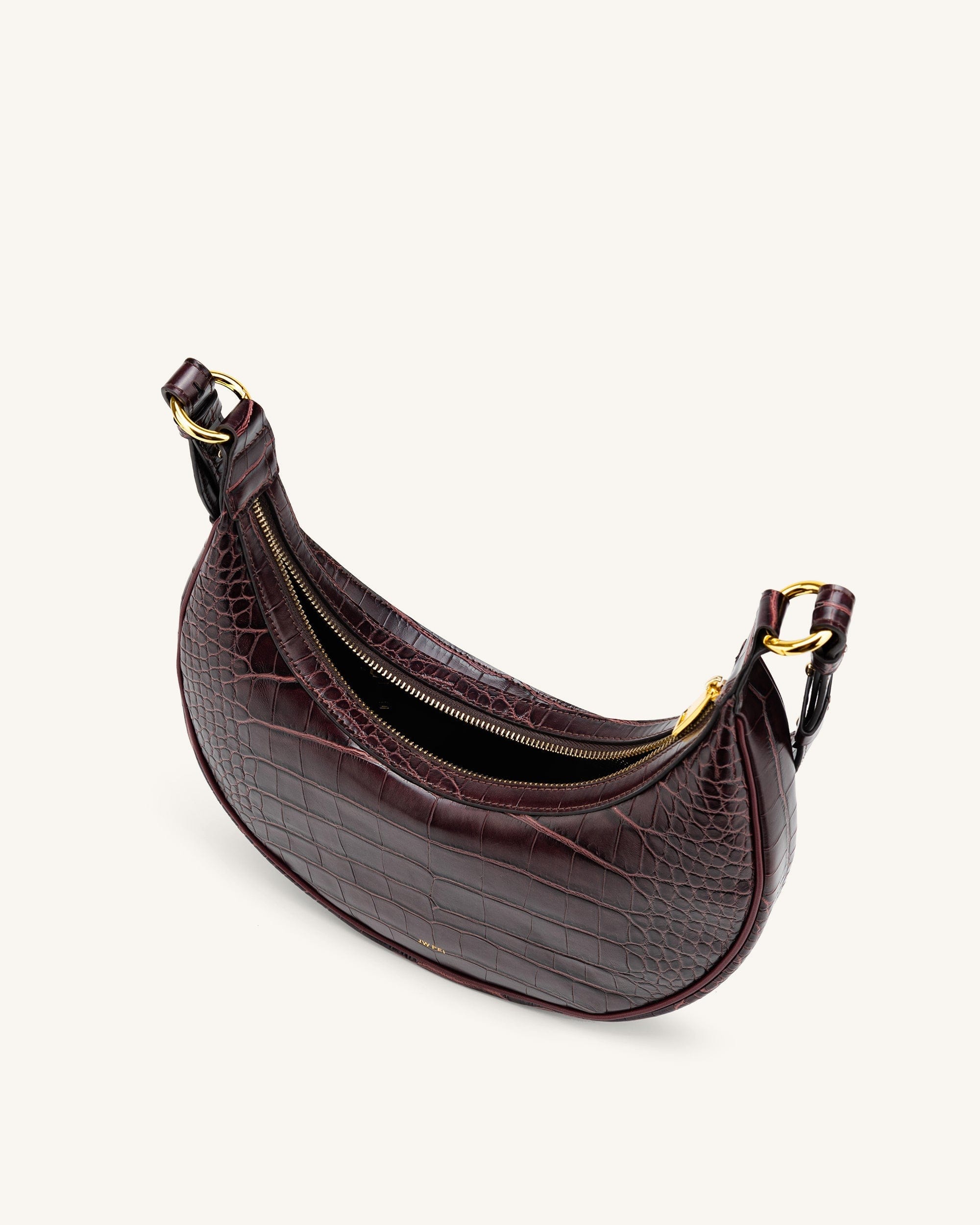 JW PEI Carly Saddle Bag Brown Croc
