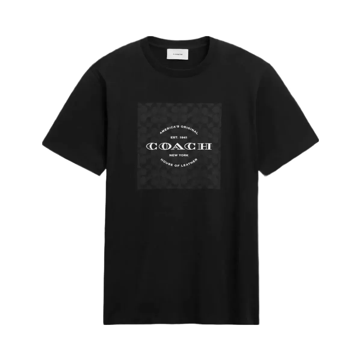 Coach Signature Square T-Shirt In Organic Cotton in Black