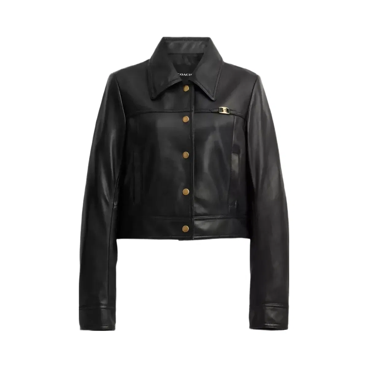 Coach Heritage C Snap Front Shrunken Jacket in Black