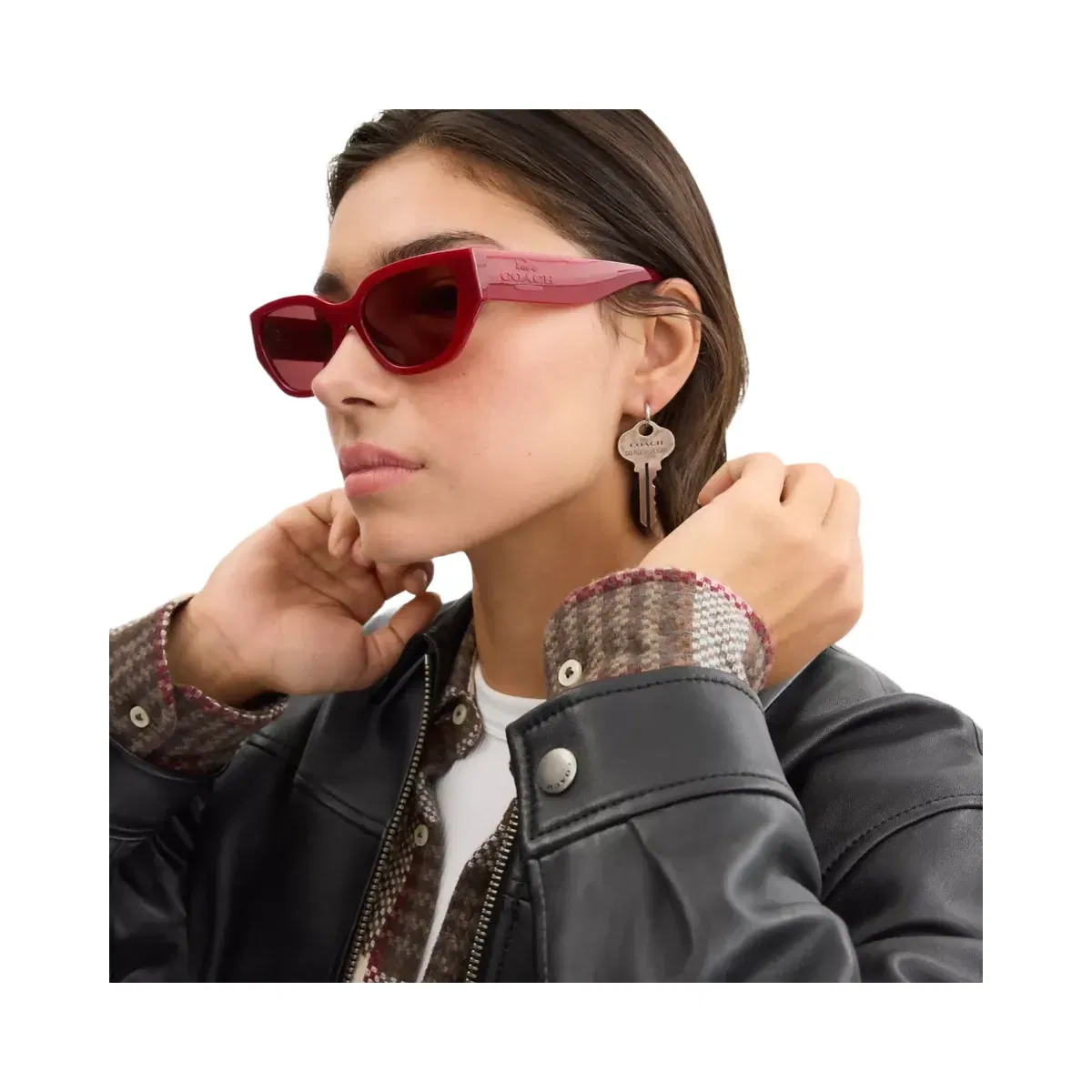 Coach Geometric Cat Eye Sunglasses in Red