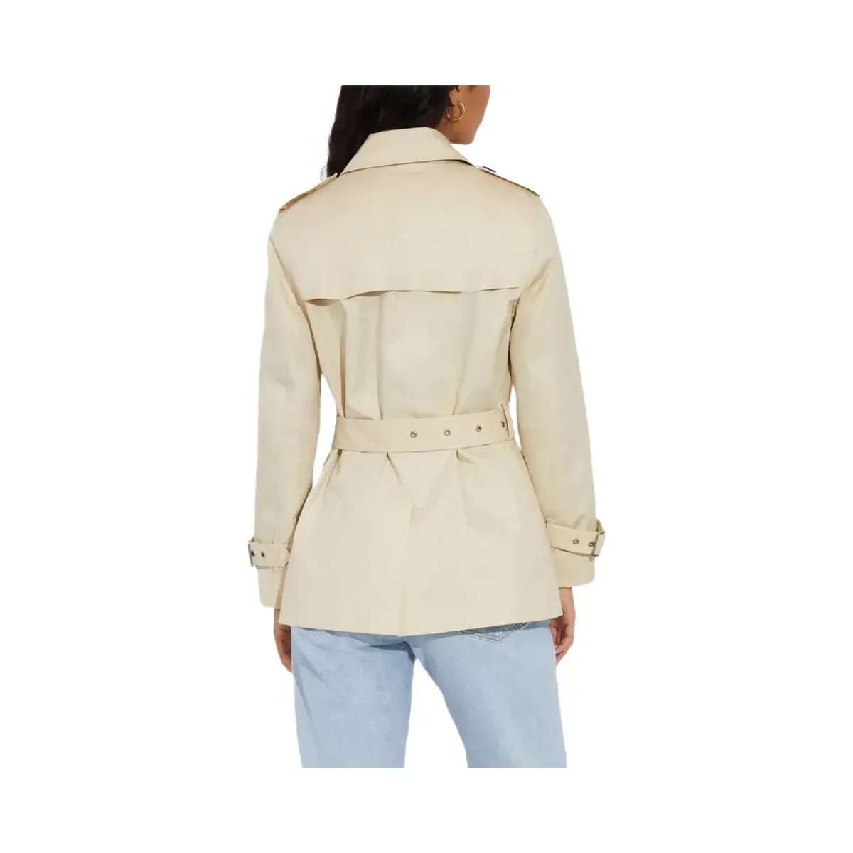 Coach Solid Short Trench Coat in Bone