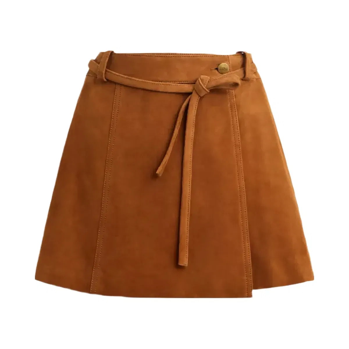 Coach Suede Skirt in Warm Brown
