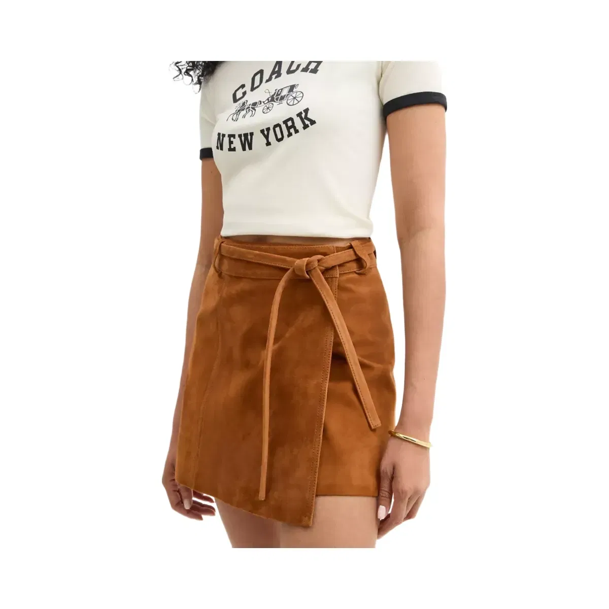 Coach Suede Skirt in Warm Brown