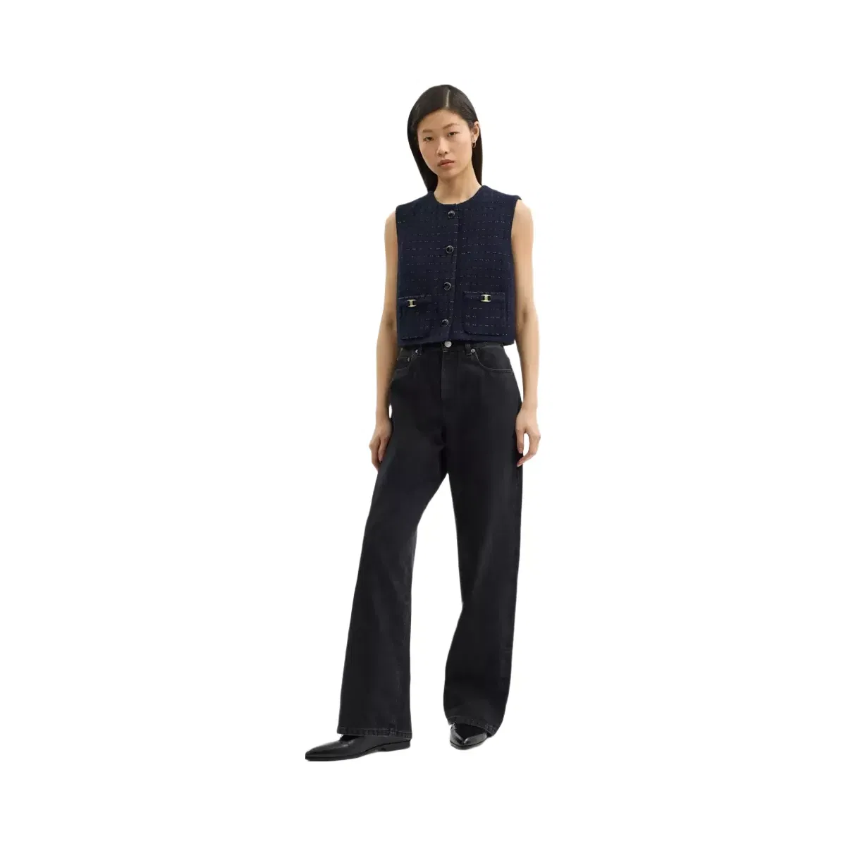 Coach Heritage C Boucle Vest in Navy