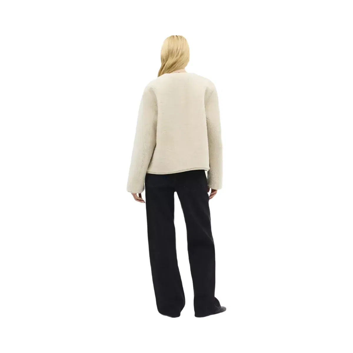 Coach Shearling Cardigan Jacket in Cream