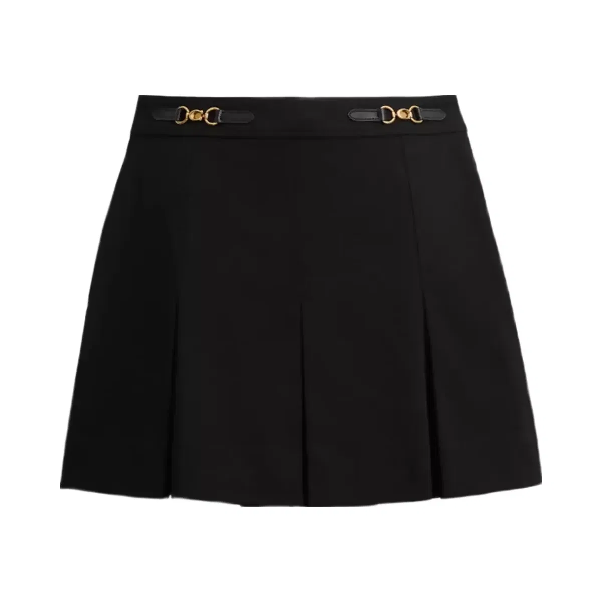 Coach Sculpted C Pleated Skirt In Recycled Polyester in Black
