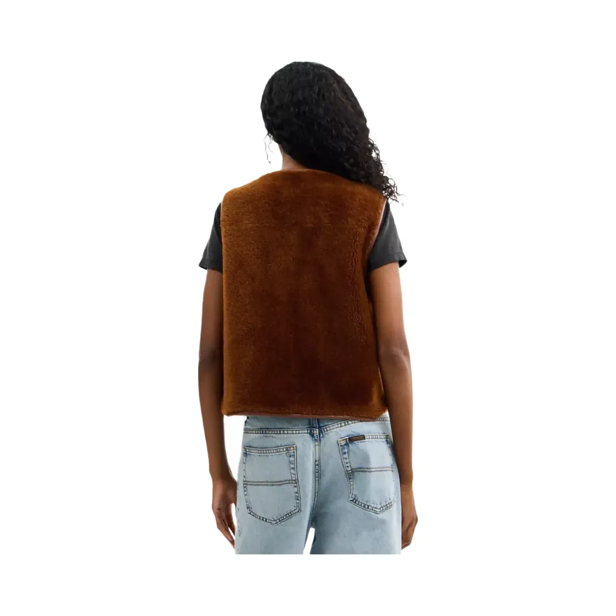 Coach Shearling Vest in Brown