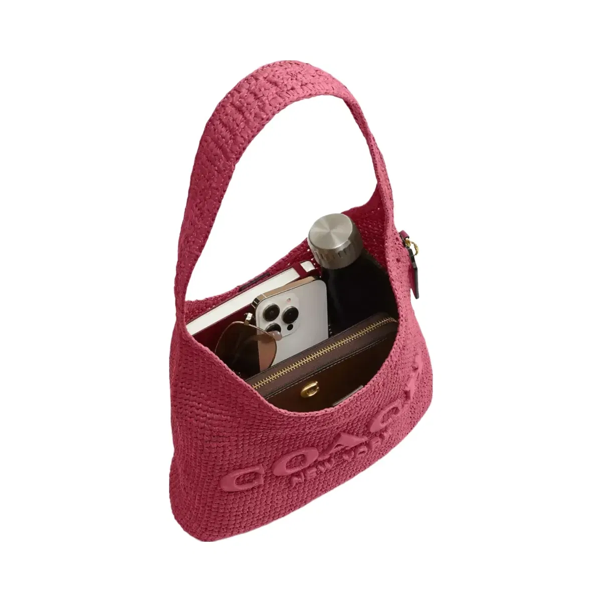 Coach Brooklyn Shoulder Bag 28 in Brass Dark Fuchsia