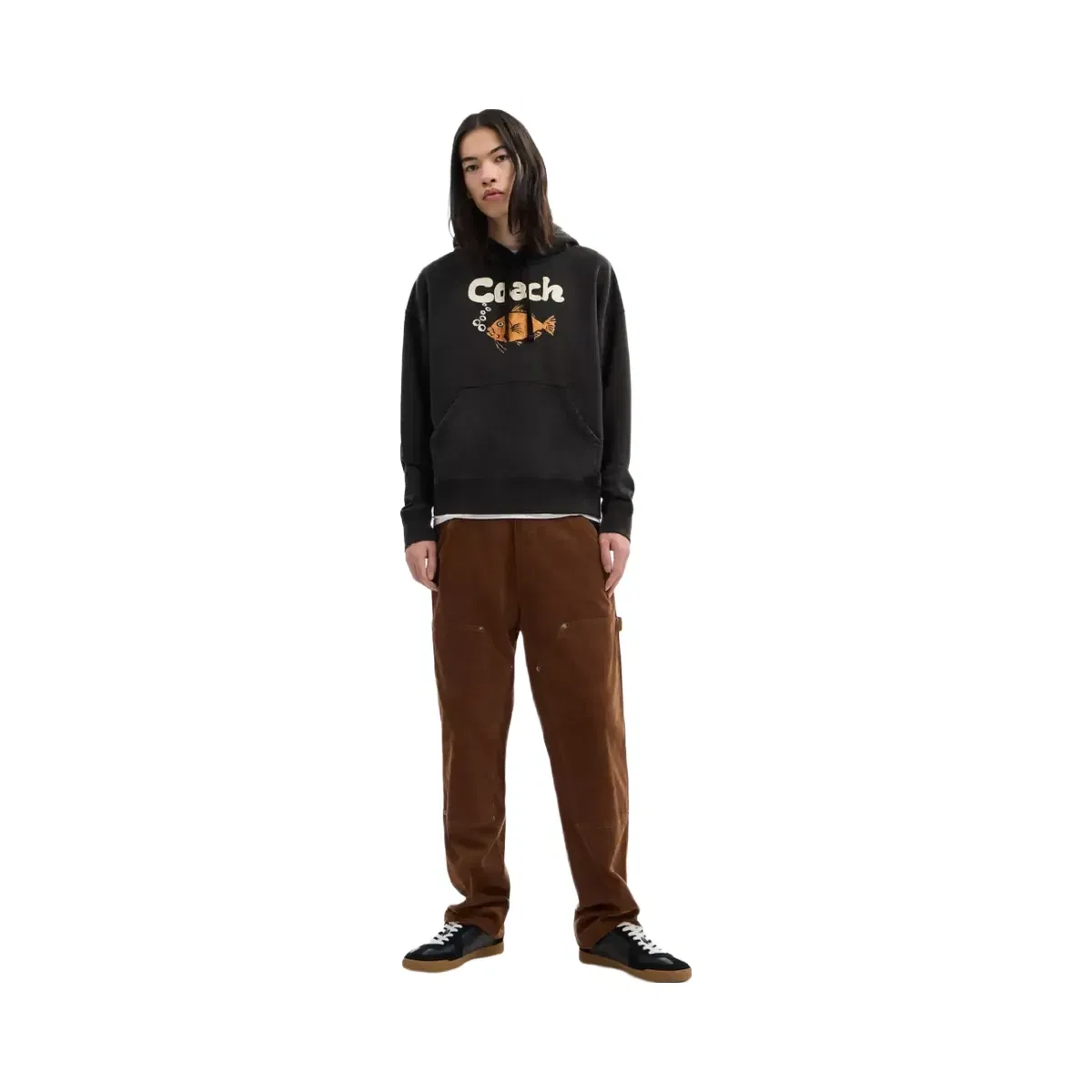 Coach Fish Graphic Hoodie in Black