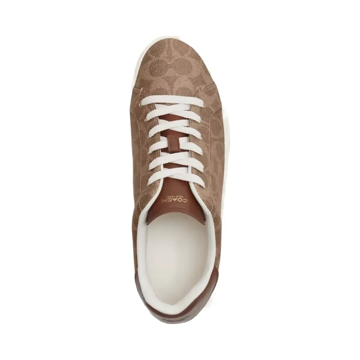 Coach High Line Sneaker In Signature Canvas in Brown Khaki