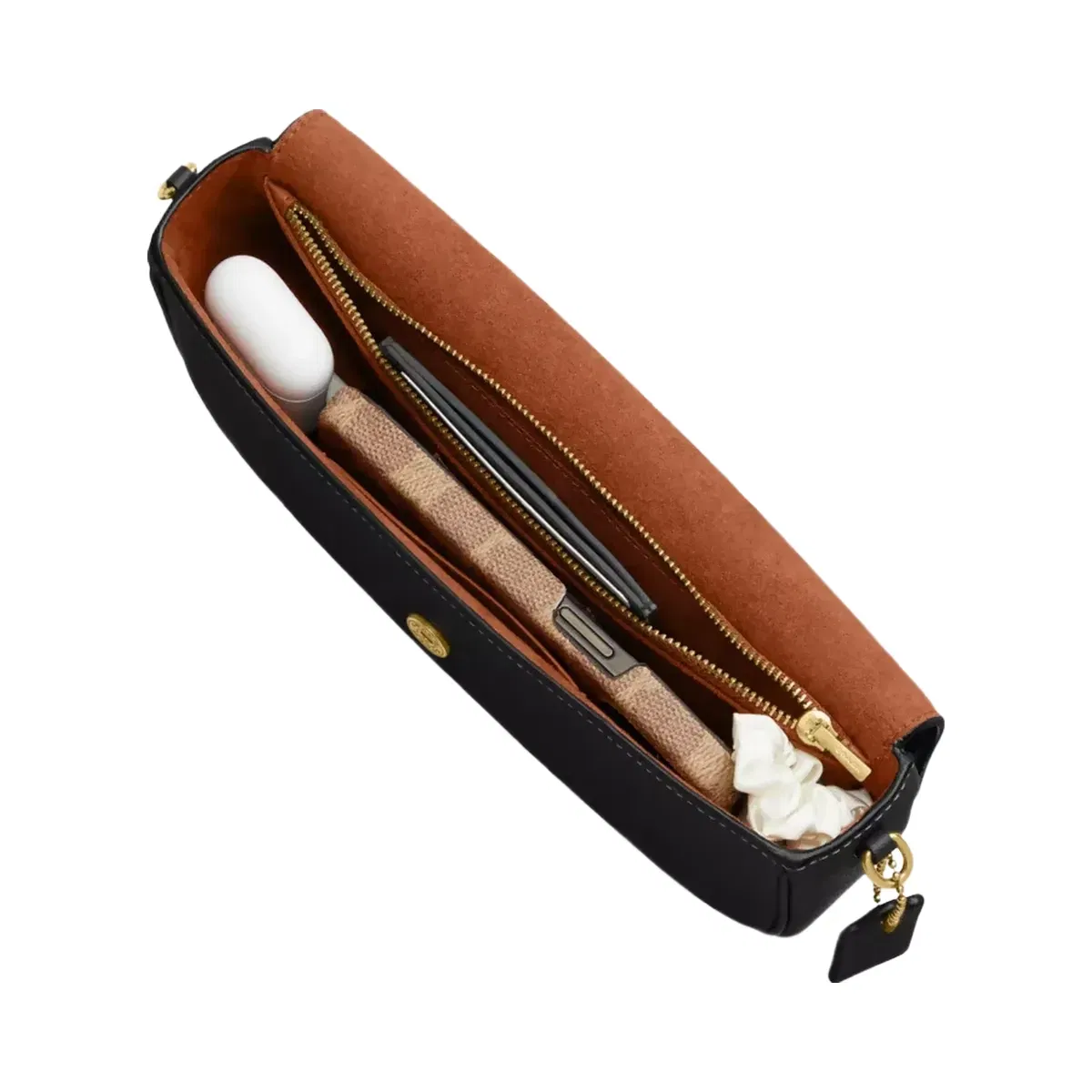 Coach Brook Flap Chain Bag in Brass Black