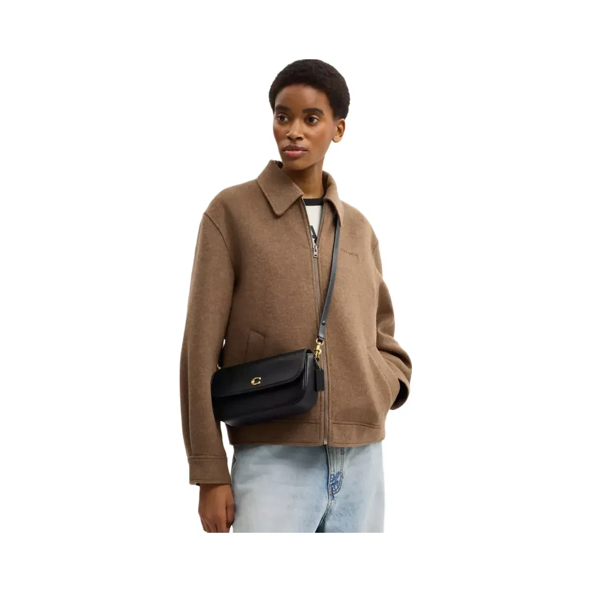 Coach Brook Flap Chain Bag in Brass Black