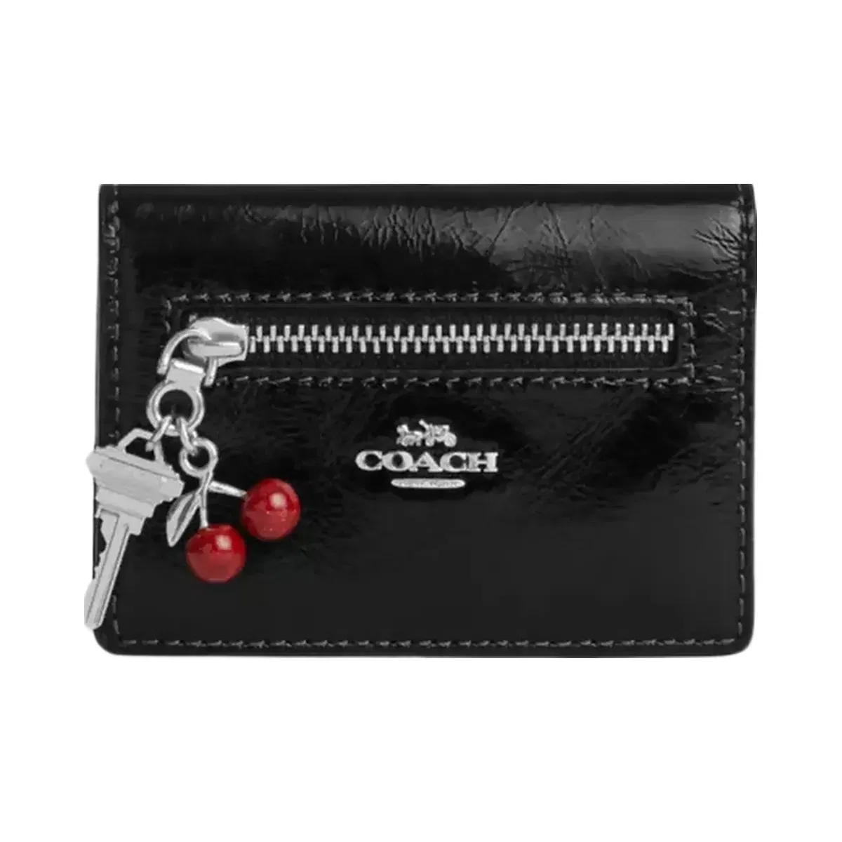 Coach Card Case With Charms in Silver Black