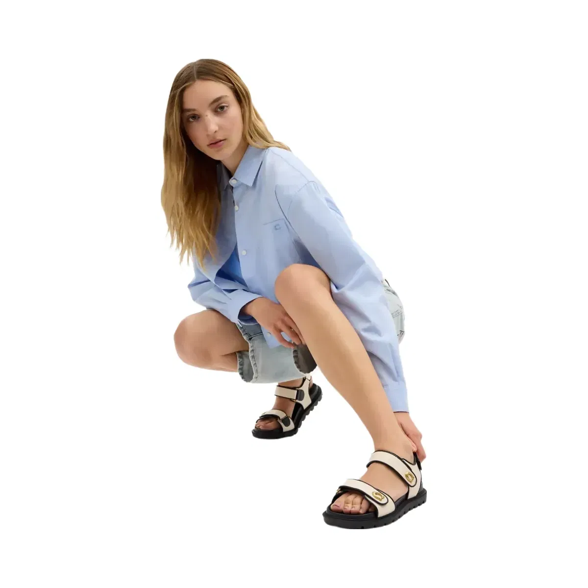 Coach Brynn Sandal in Chalk & Black