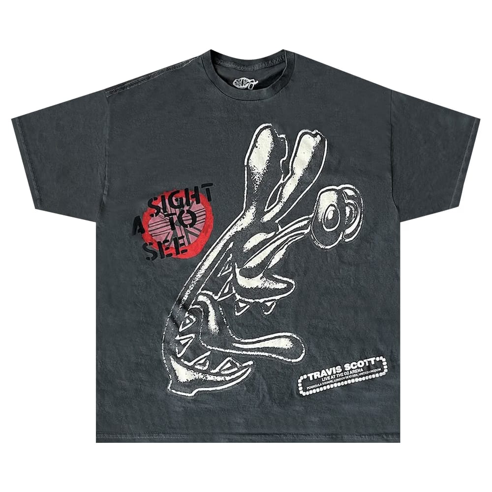 Cactus Jack by Travis Scott O2 Live A Sight To See T-Shirt Charcoal