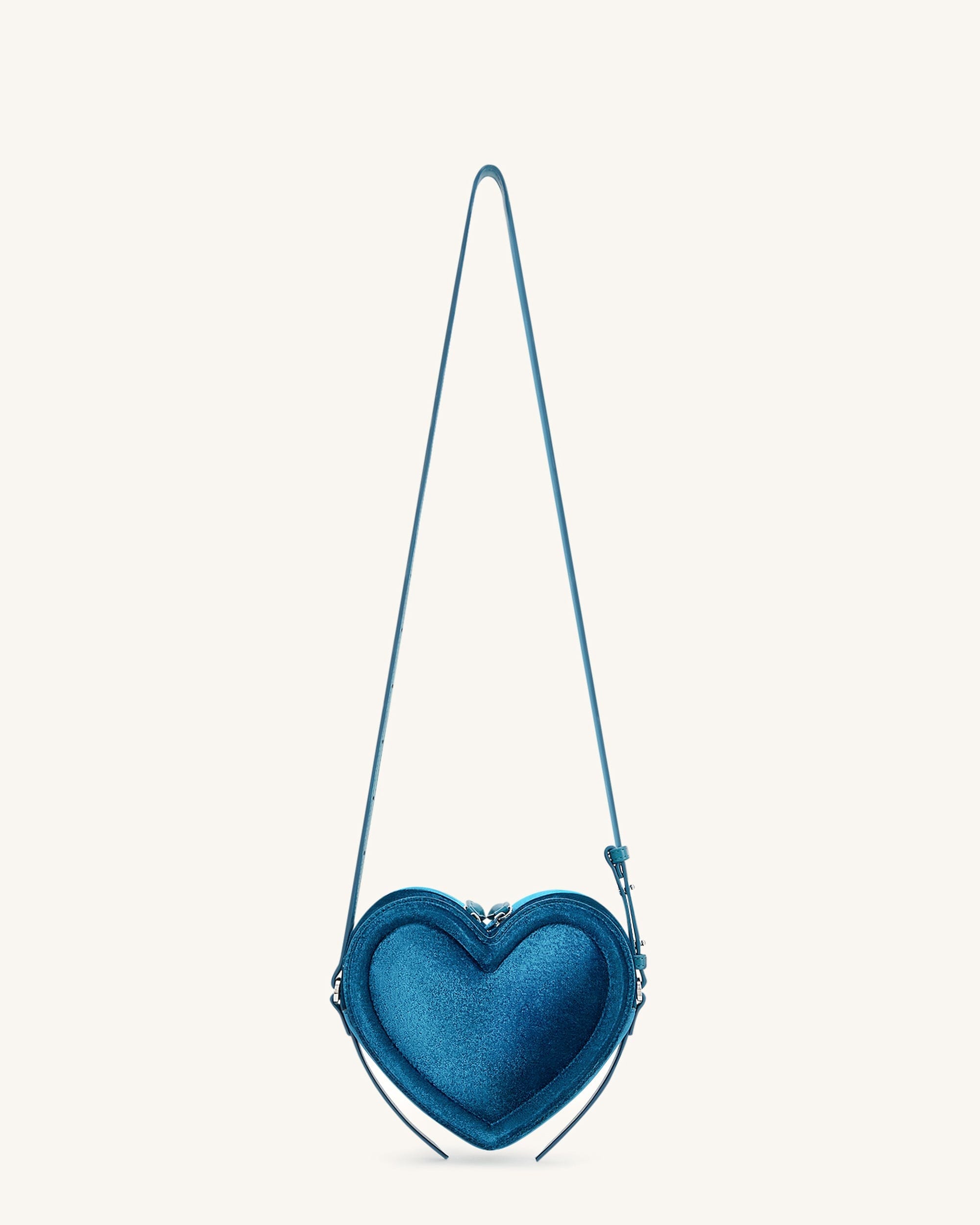 JW PEI Arlene Velvet Heart Shaped Bag Blue