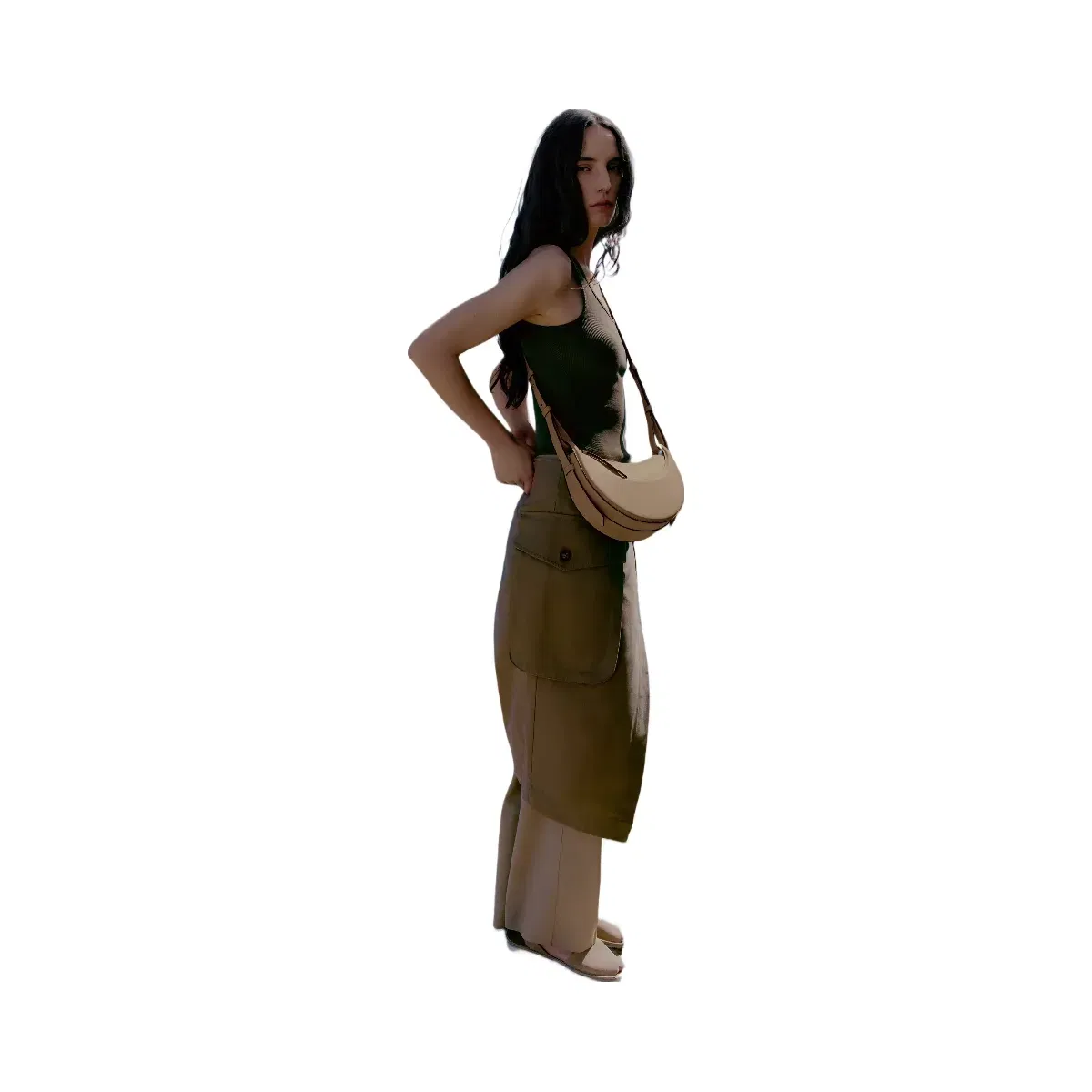 Polène Numéro Dix Smooth Leather Bag Sand
