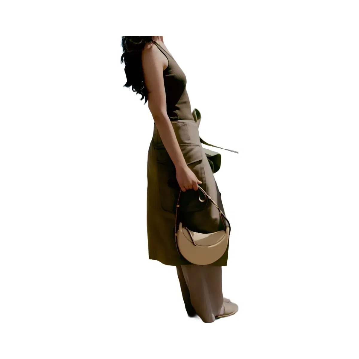 Polène Numéro Dix Smooth Leather Bag Sand