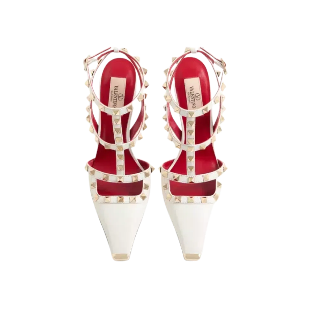 Valentino Rockstud Kidskin Pumps 100mm White