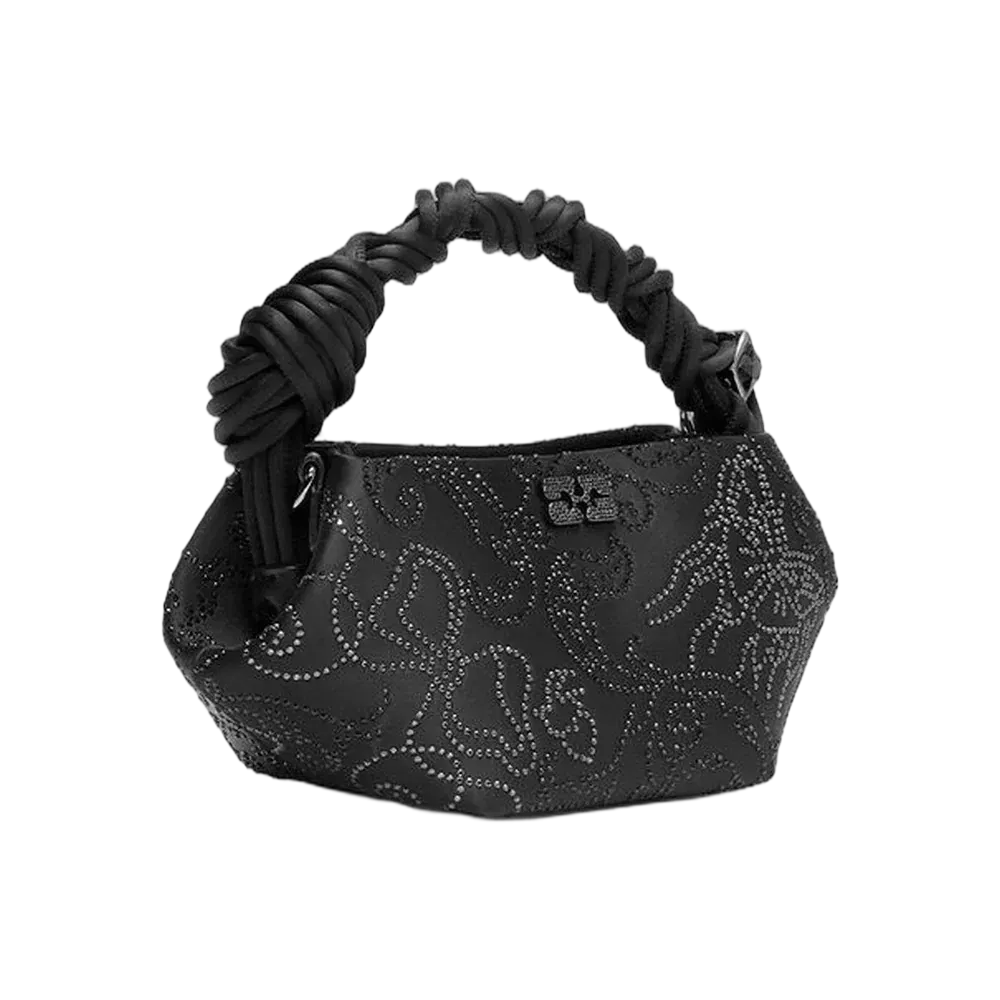 Ganni Black Rhinestone Mini Bou Bag