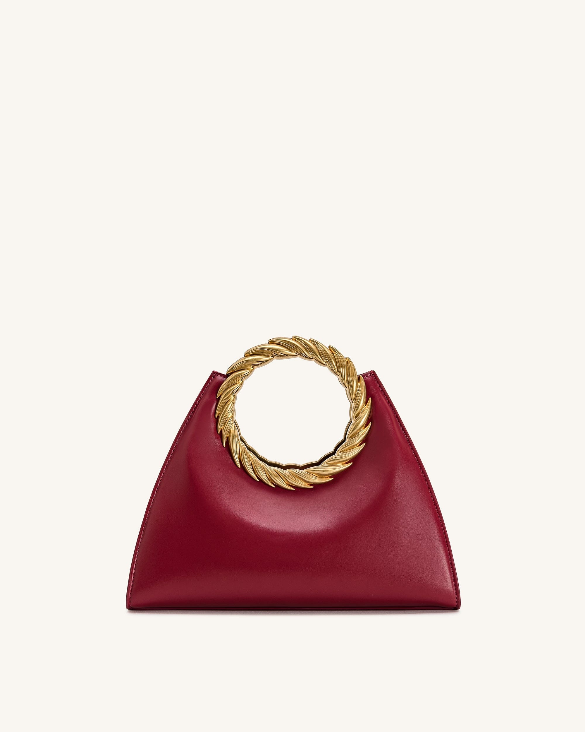 JW PEI Amiya Leaf Handle Sculpture Bag Wine Red
