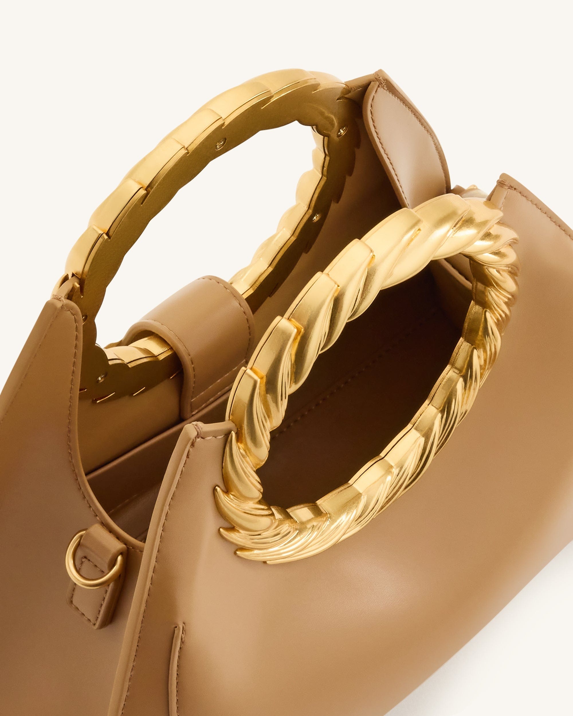 JW PEI Amiya Leaf Handle Sculpture Bag Brown