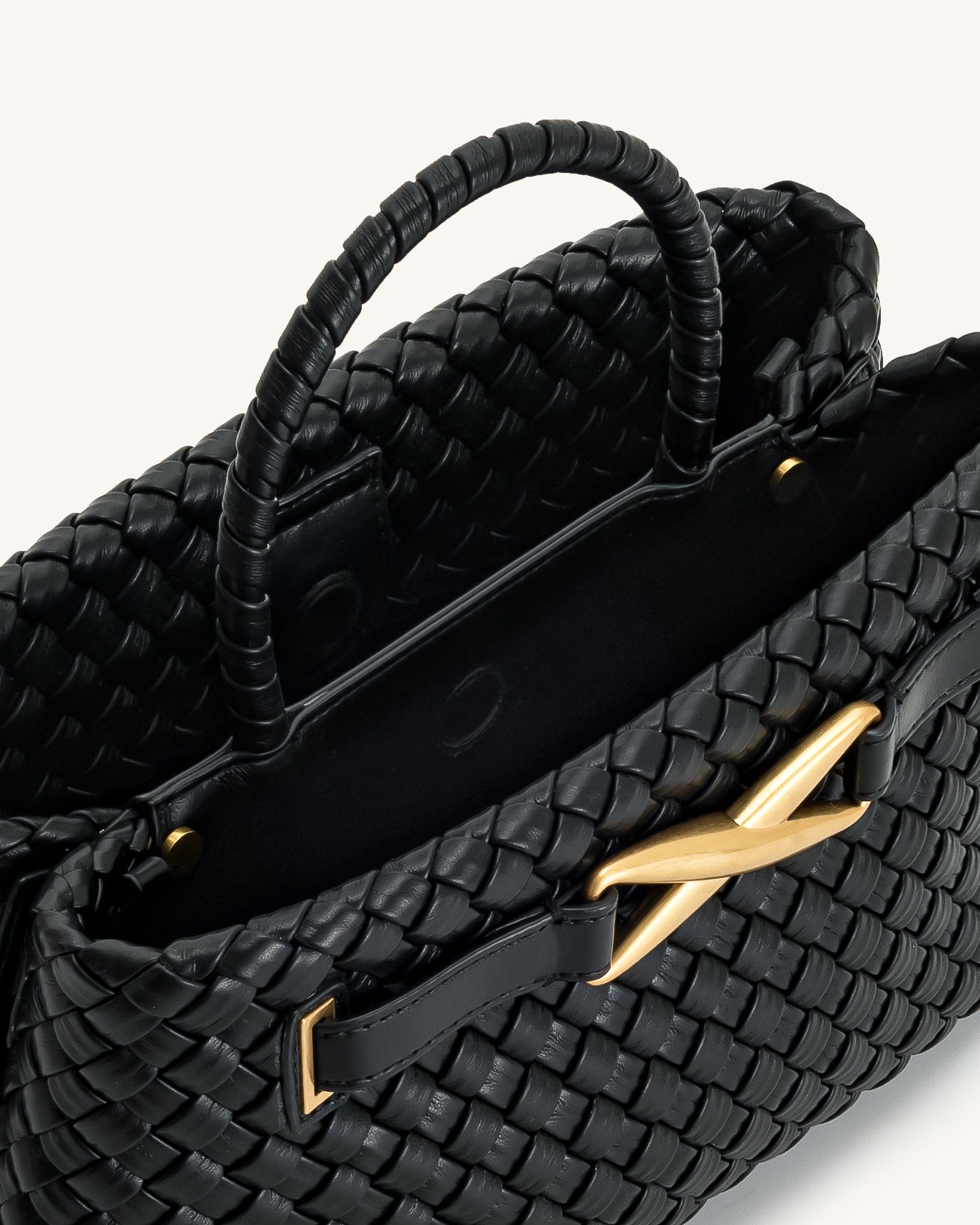 JW PEI Elora Woven Tote Bag Black