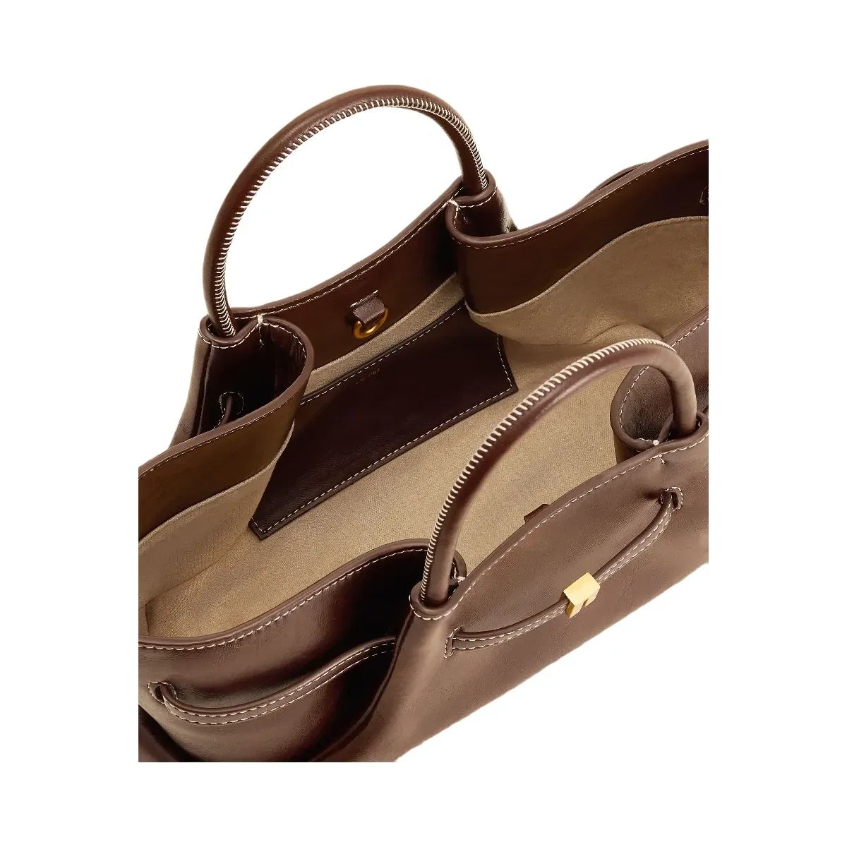 JW PEI Maeve Dachshund Metal Charm Tote Bag Dark Brown