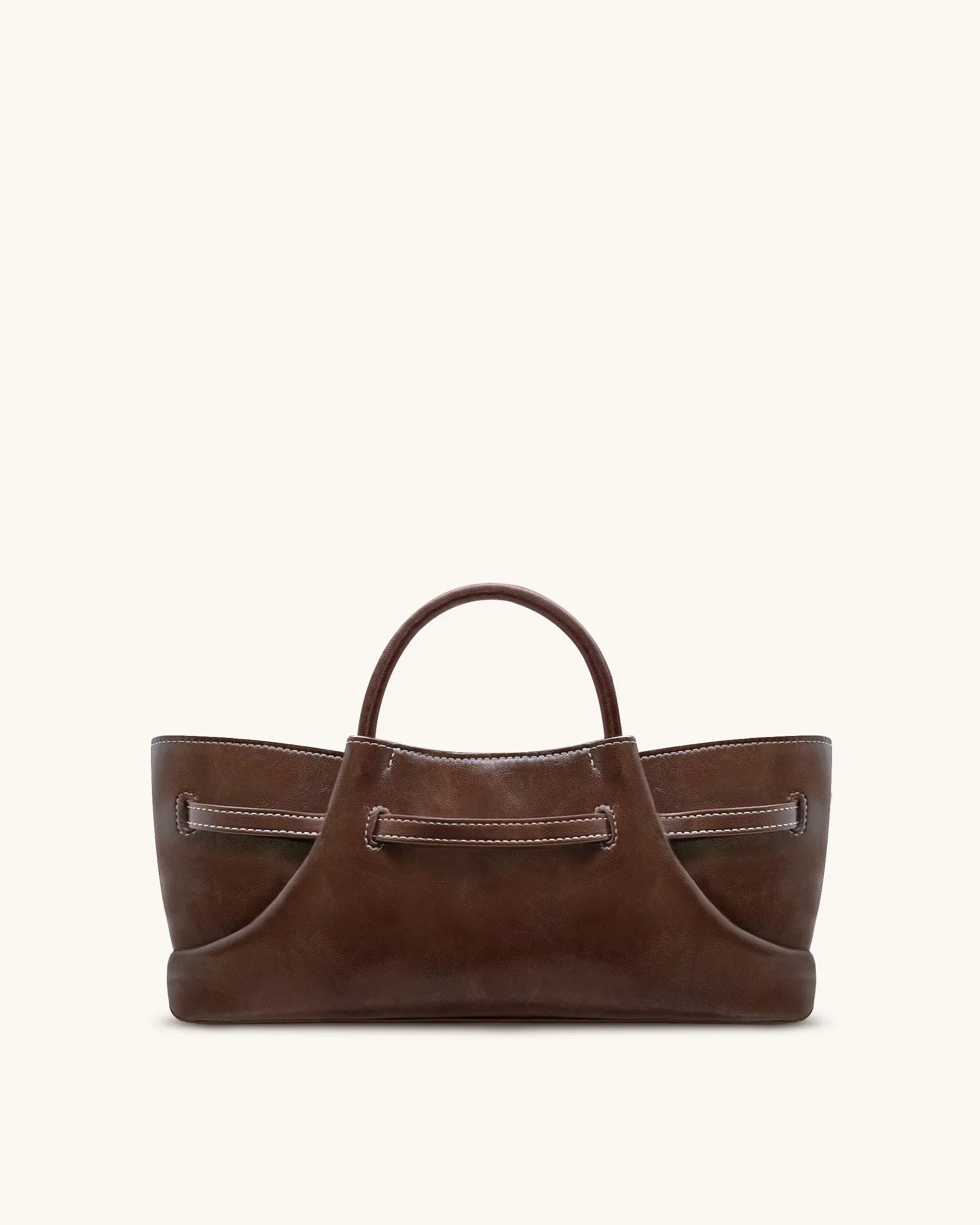 JW PEI Maeve Dachshund Metal Charm Tote Bag Dark Brown