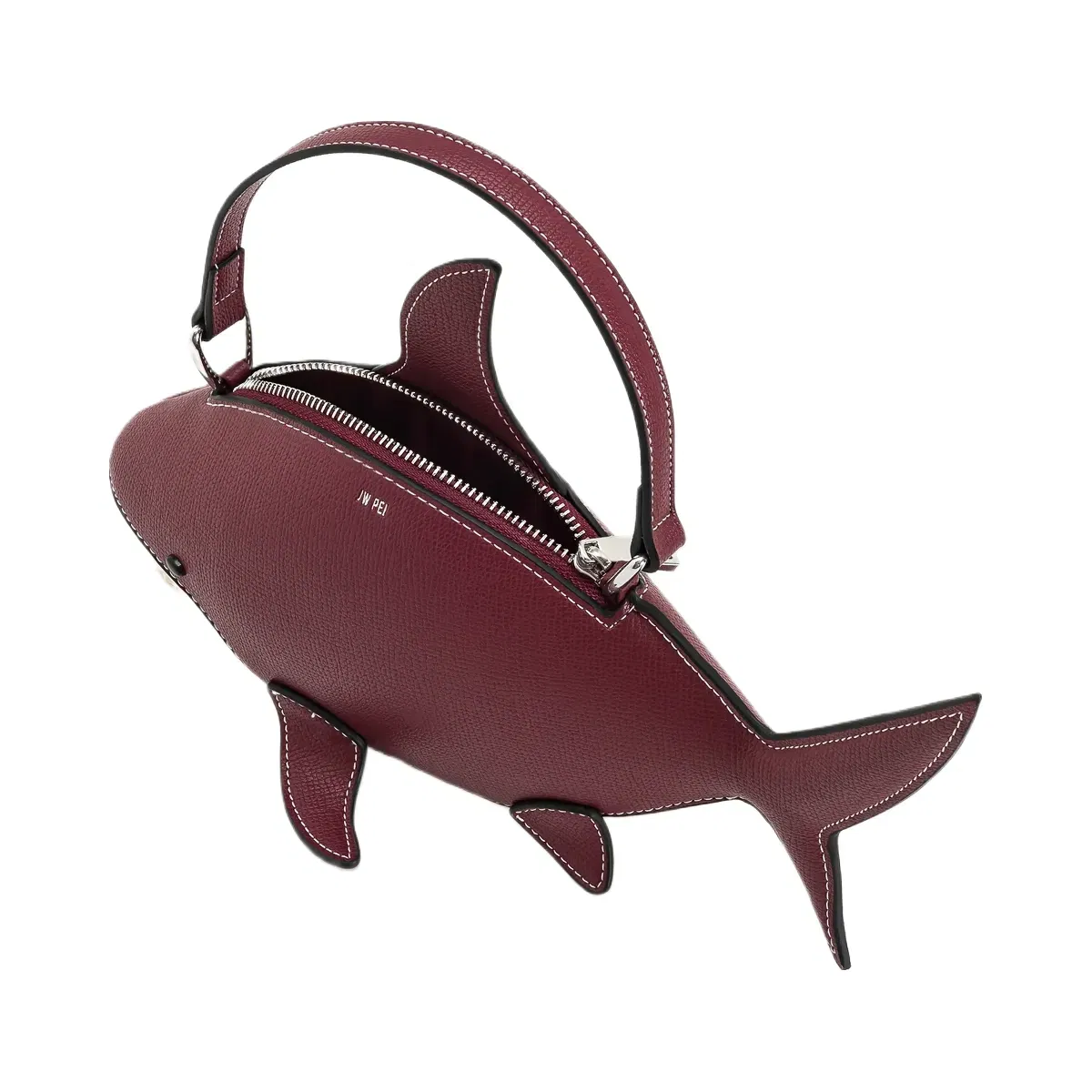 JW PEI Nerys Shark Look Top Handle Bag Burgundy