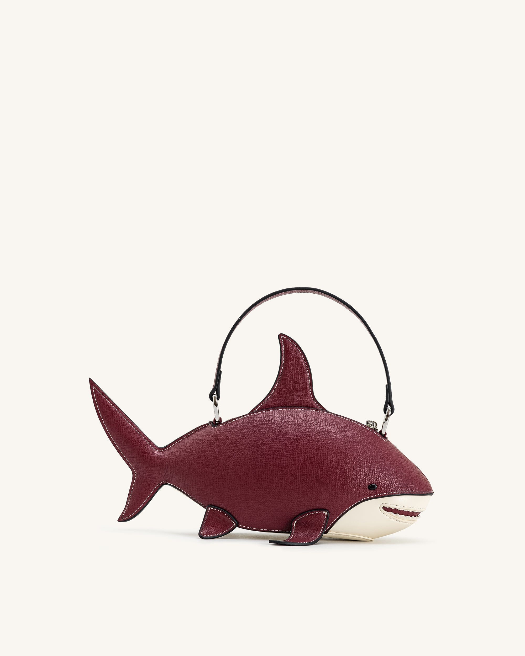 JW PEI Nerys Shark Look Top Handle Bag Burgundy
