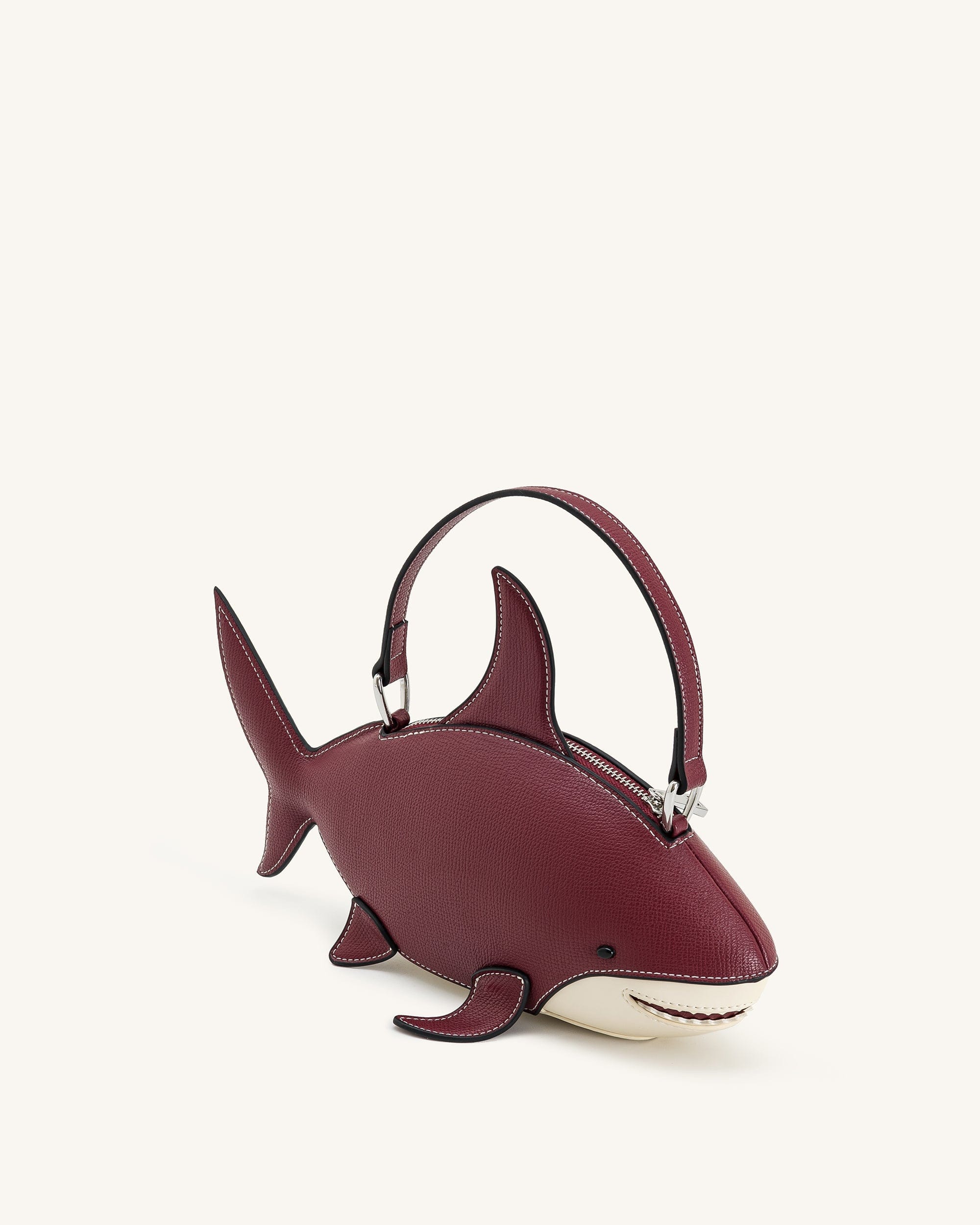 JW PEI Nerys Shark Look Top Handle Bag Burgundy