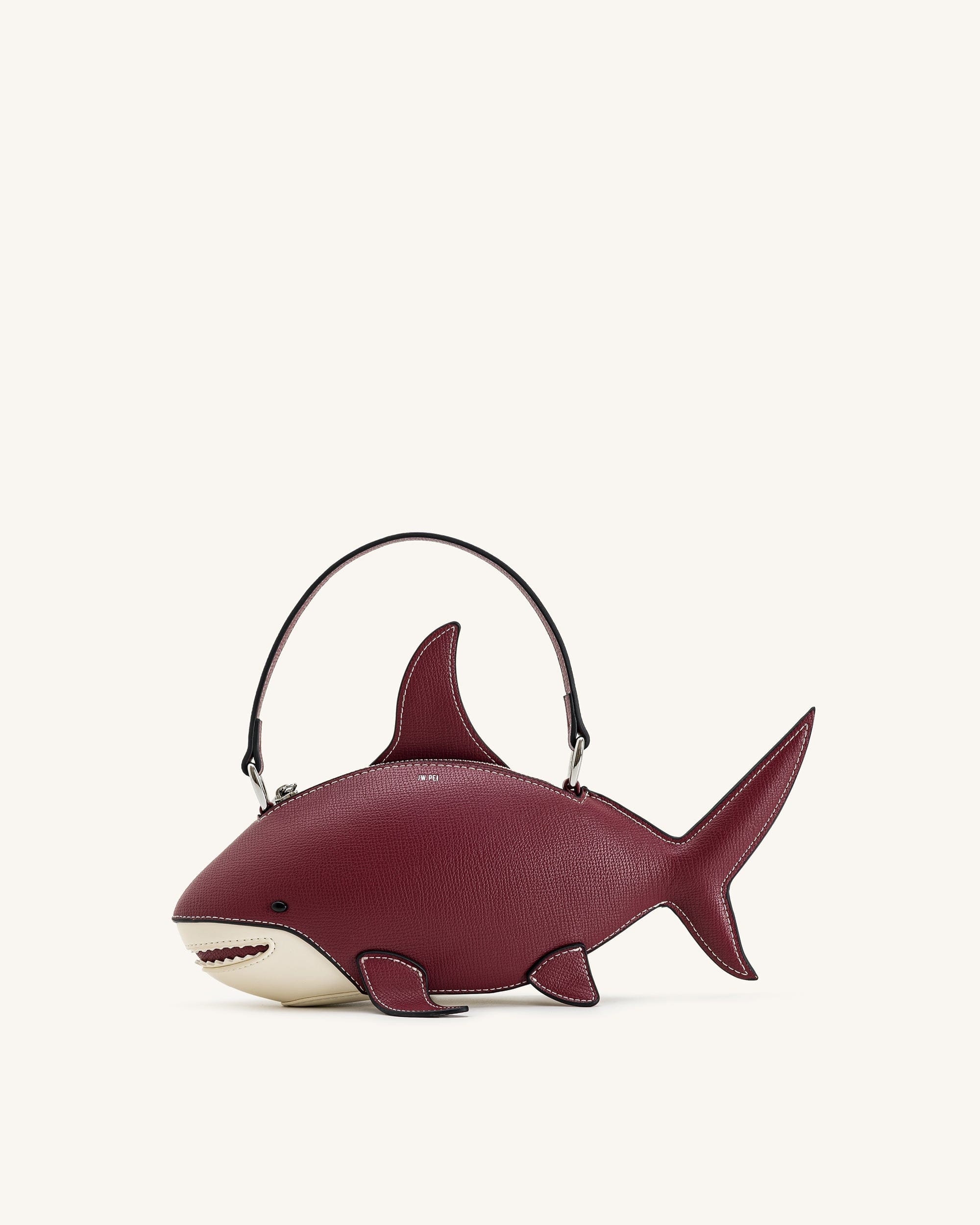 JW PEI Nerys Shark Look Top Handle Bag Burgundy