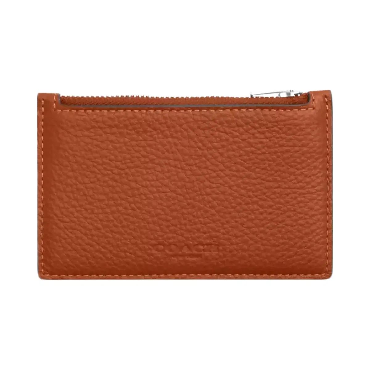 Coach Zip Card Case in Silver Amber Brown