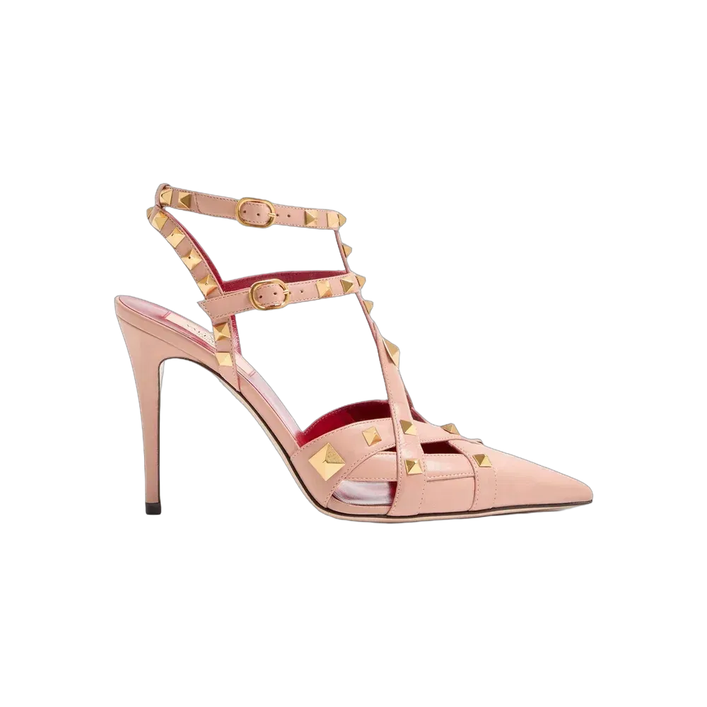Valentino Studdy Kidskin Pumps 100mm Pink