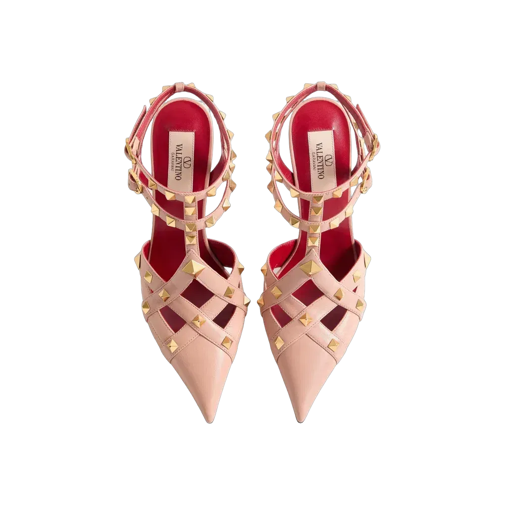 Valentino Studdy Kidskin Pumps 100mm Pink