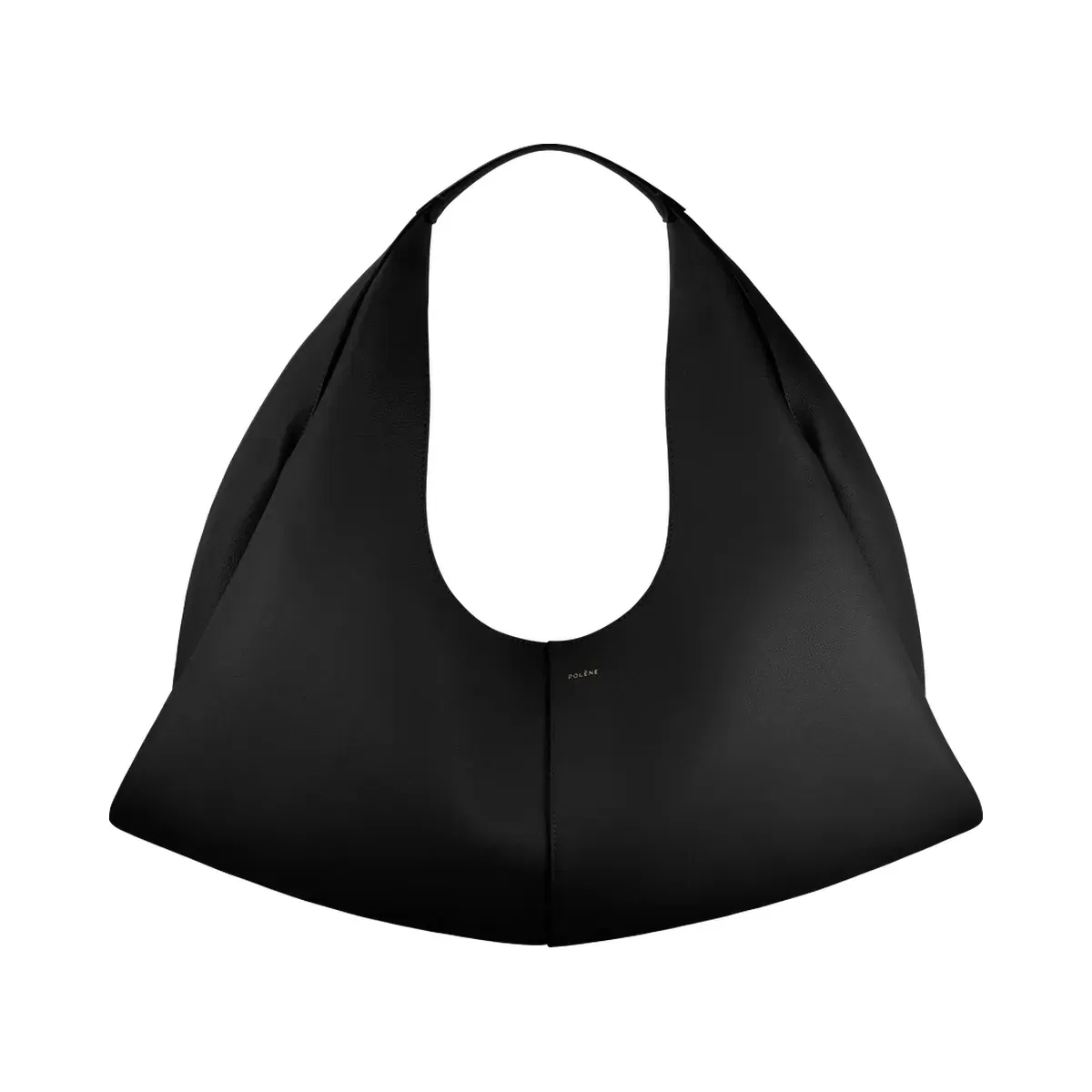 Polène Shuldo Textured Leather Bag Black