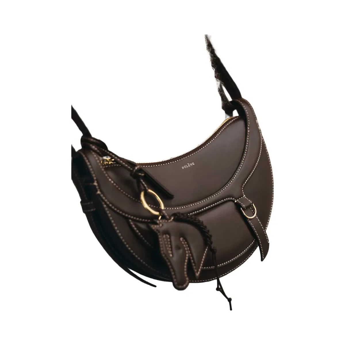 Polène Numéro Dix Galop Leather Bag Ebony