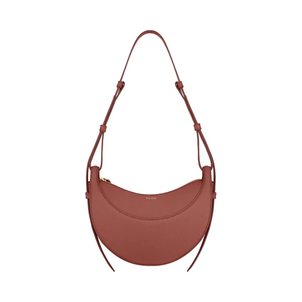 Polène Numéro Dix Textured Leather Bag Terracotta