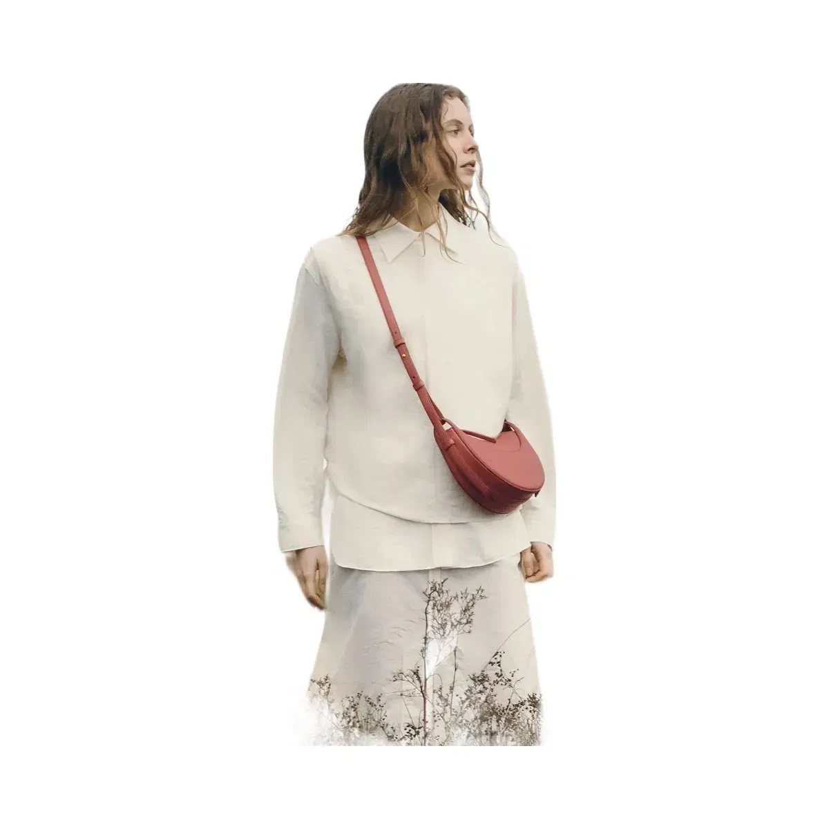 Polène Numéro Dix Textured Leather Bag Terracotta