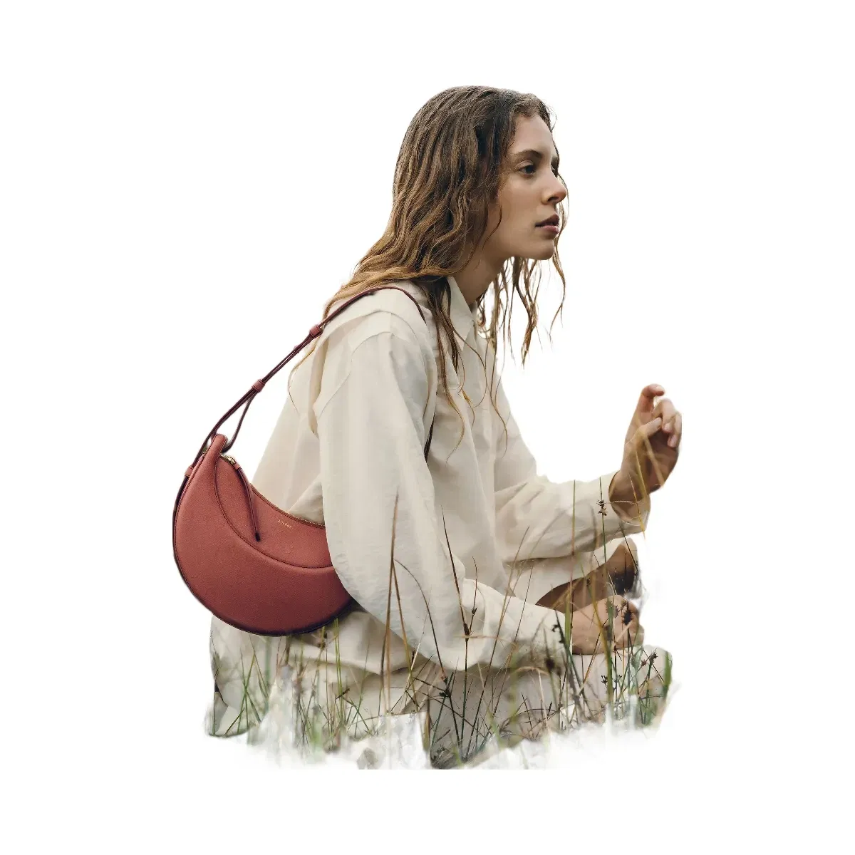 Polène Numéro Dix Textured Leather Bag Terracotta