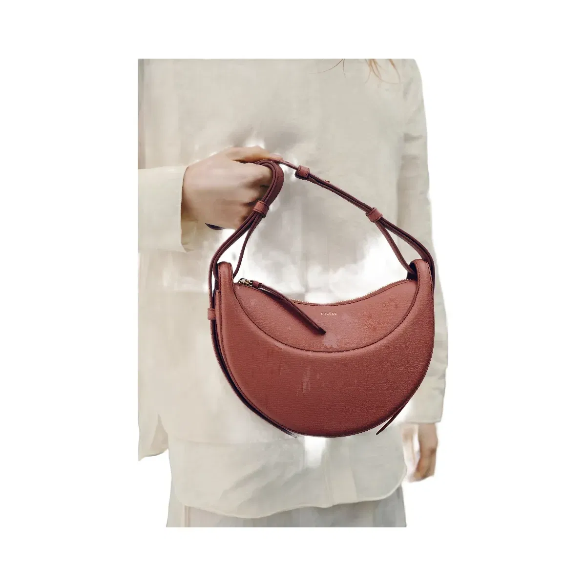 Polène Numéro Dix Textured Leather Bag Terracotta