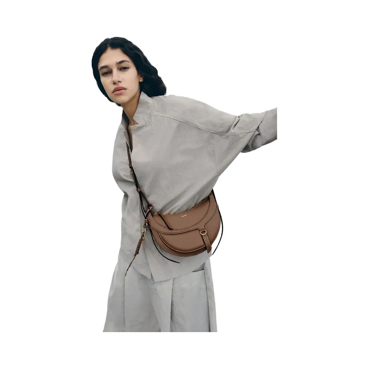 Polène Numéro Dix Galop Leather Bag Root